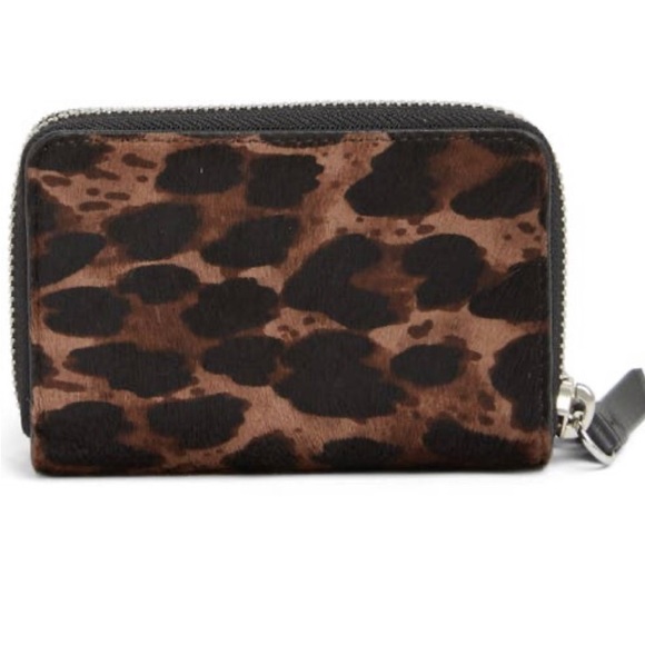 All Saints Kim Genuine Calf Hair/Leather Cardholder (NWT) - Picture 2 of 11